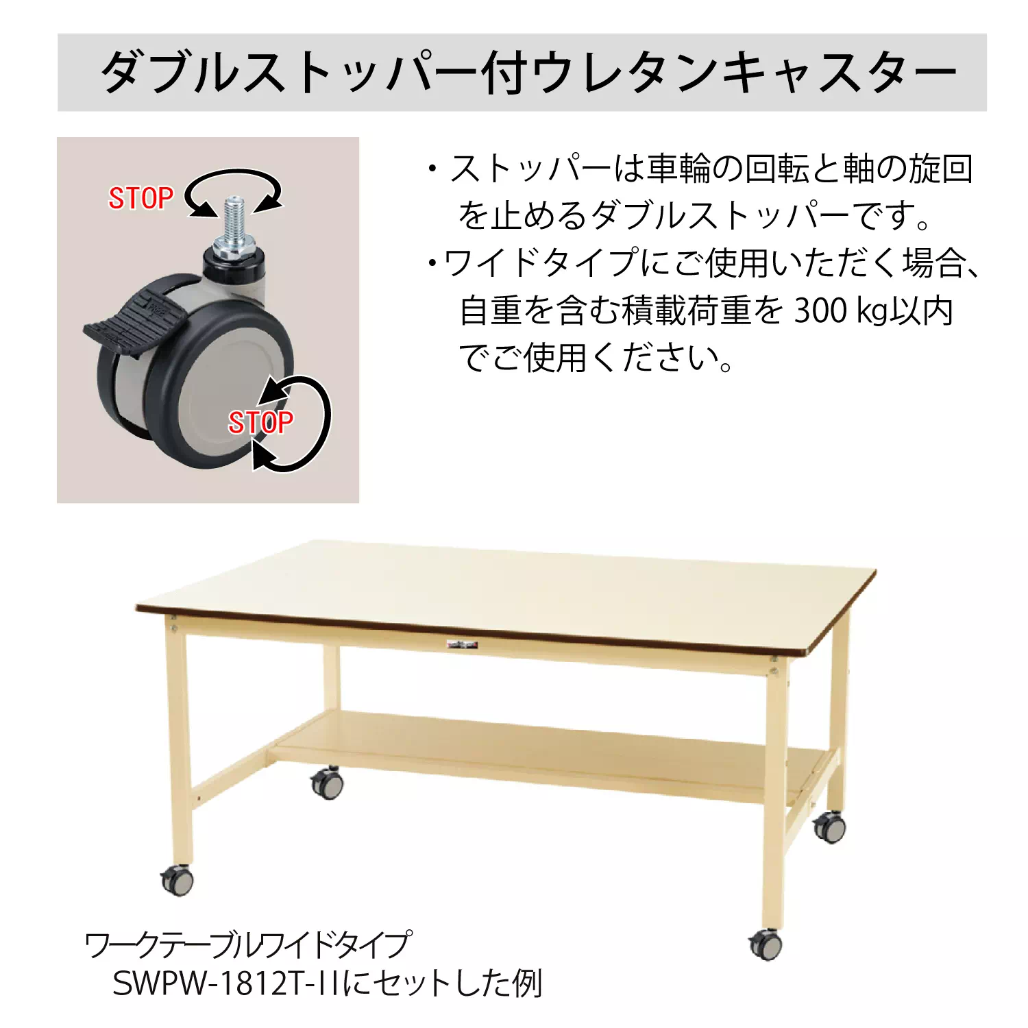 【オプション】ワークテーブル用キャスターセット